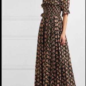 Doen Sol Shirred Floral Maxi Dress